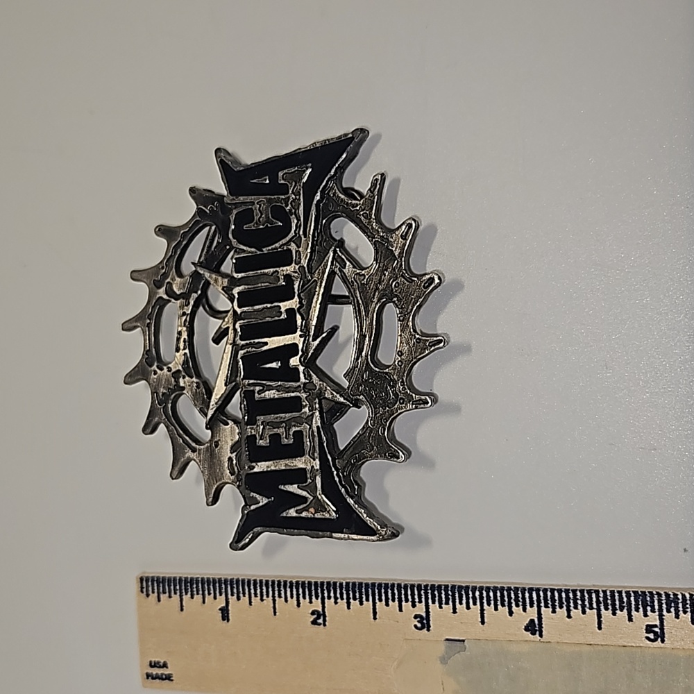 Unisex "Metallica" Saw Bladelike Design Metal Belt Buckle - Picture 7 of 8